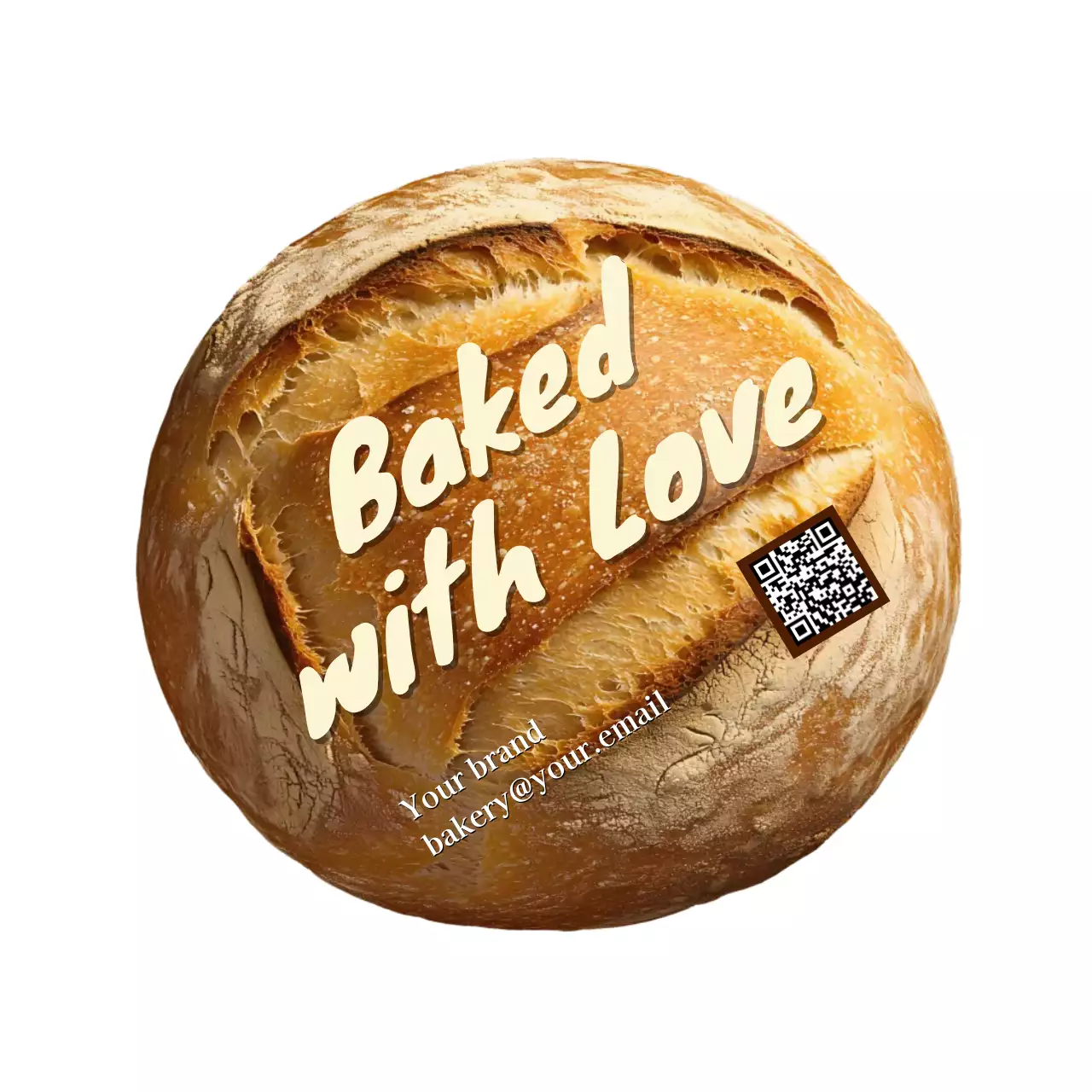 茶色 クラフト パン ラベル イラスト