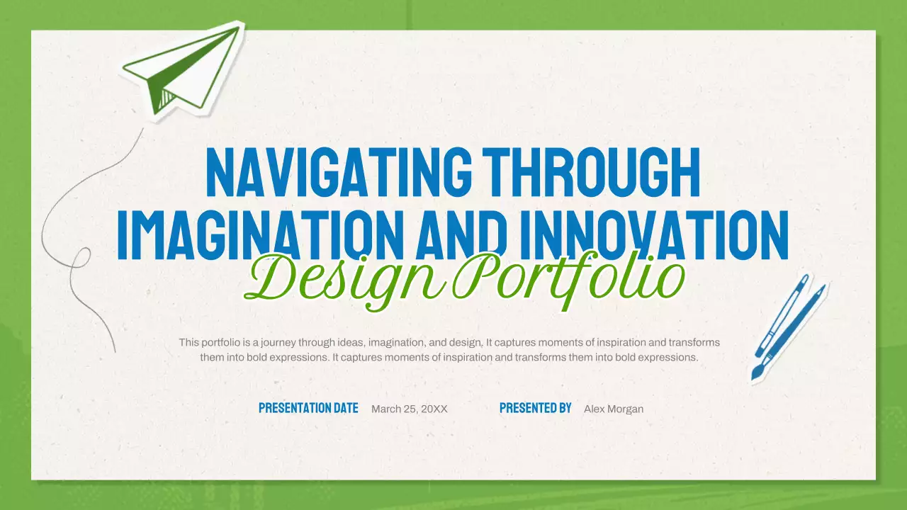 Green And Blue Modern Design Portfolio Presentation