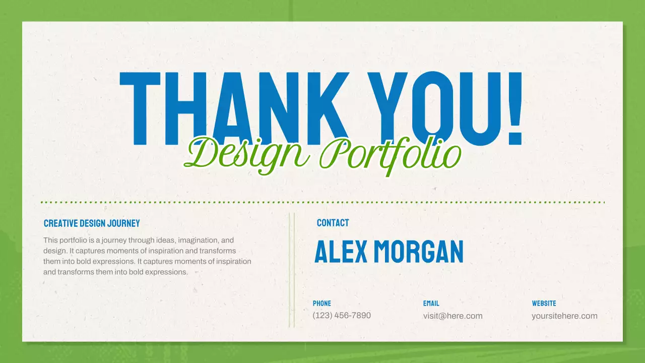 Green And Blue Modern Design Portfolio Presentation