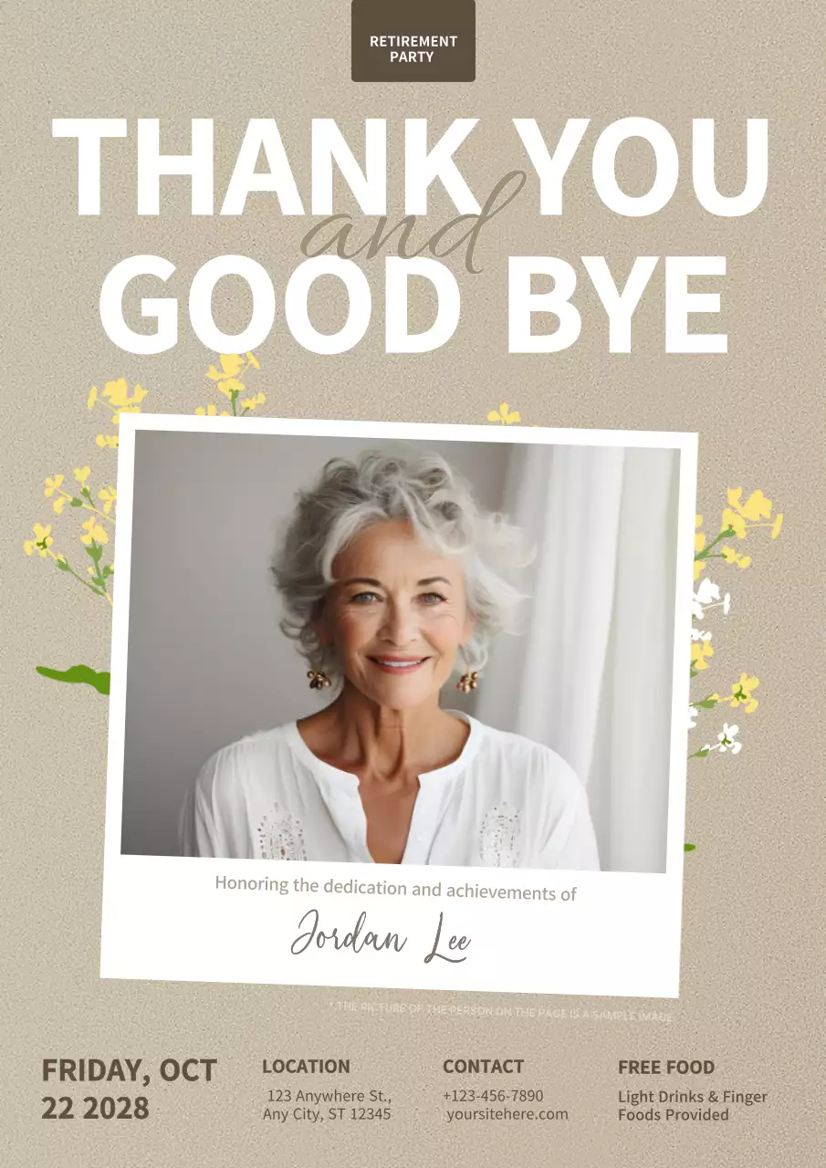 Beige Elegant Retirement Invitation Poster