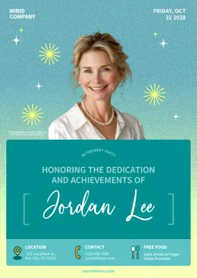 Teal Modern Retirement Invitation Poster