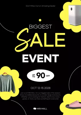 Black Modern Sale Promotion Poster