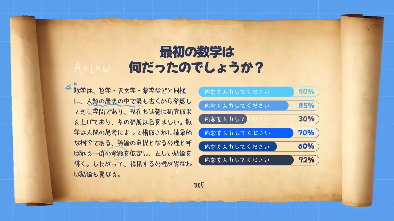 青 シンプル 教育 教材 プレゼンテーション