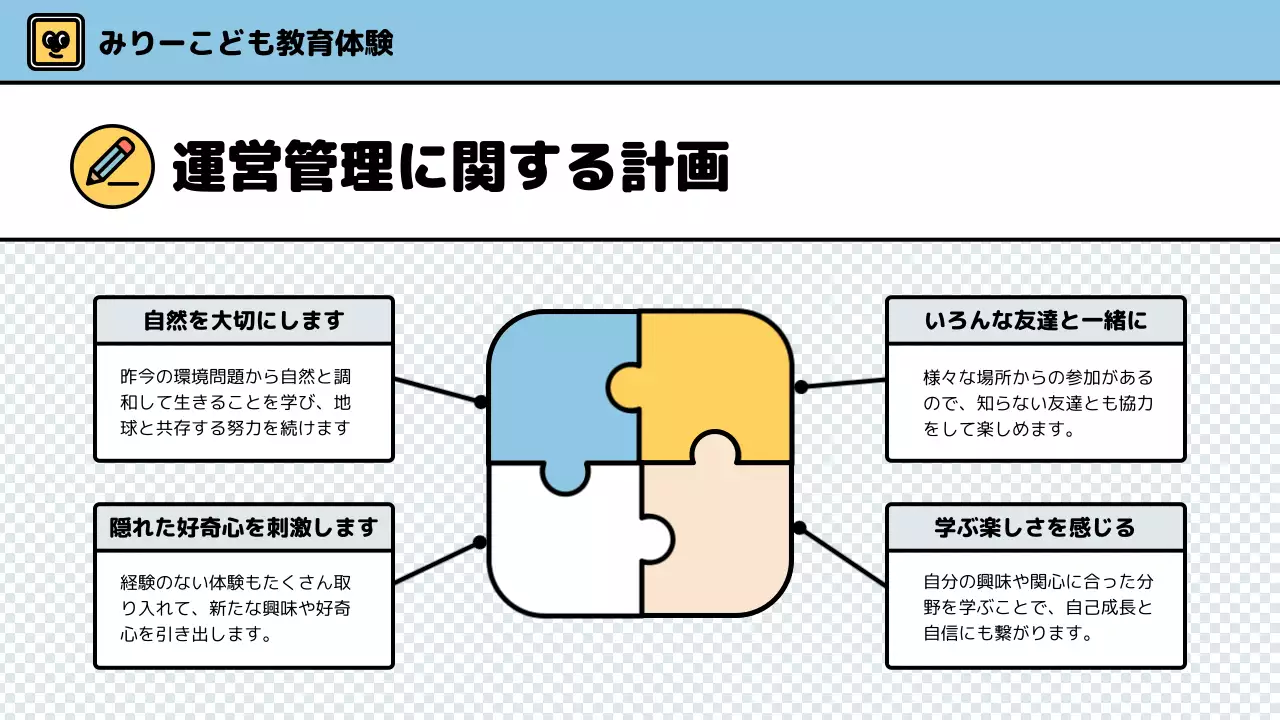 カラフル かわいい キャンプ 企画書 プレゼンテーション