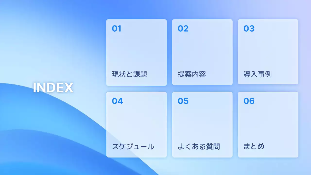 青 シンプル ビジネス 提案書 プレゼンテーション