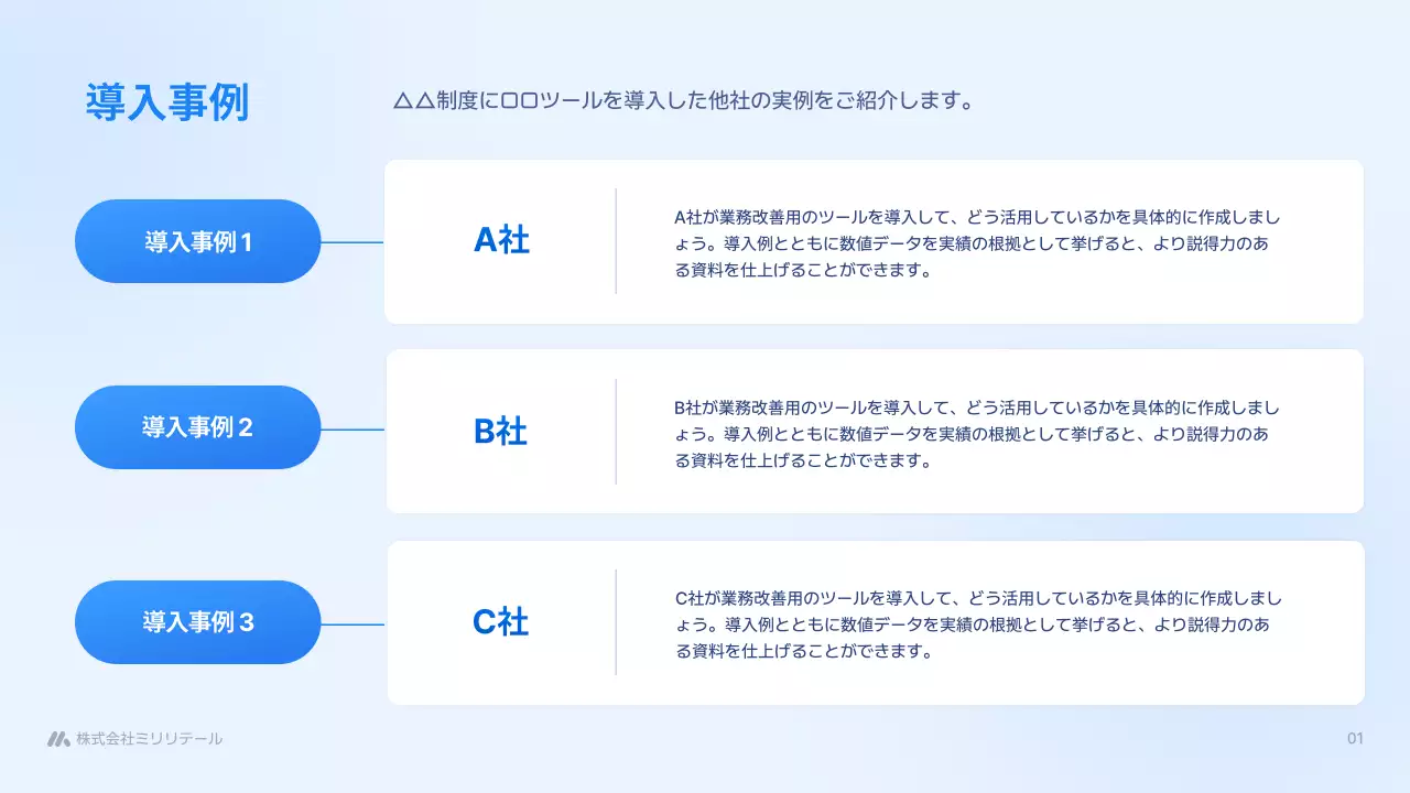 青 シンプル ビジネス 提案書 プレゼンテーション