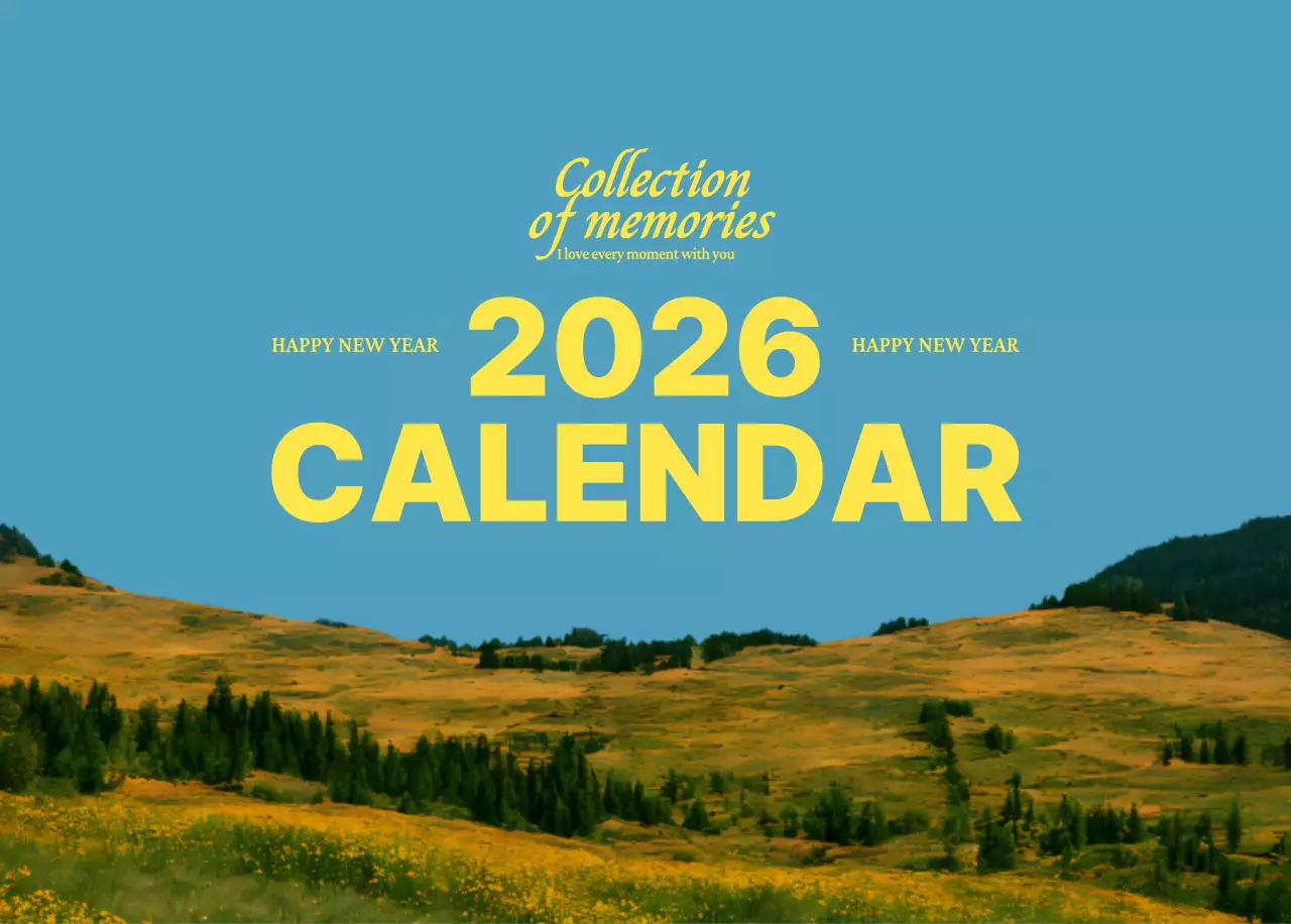 青 シンプル 自然 カレンダー