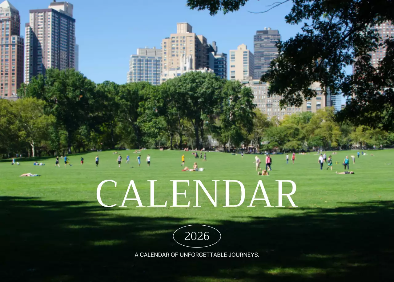 緑 モダン 都市 カレンダー