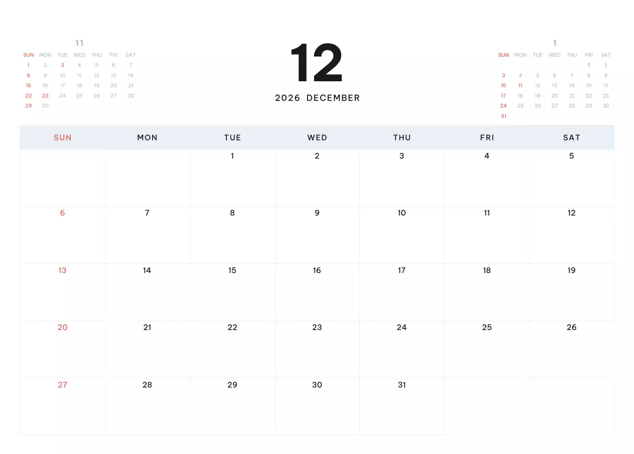 青 シンプル カレンダー 予定表