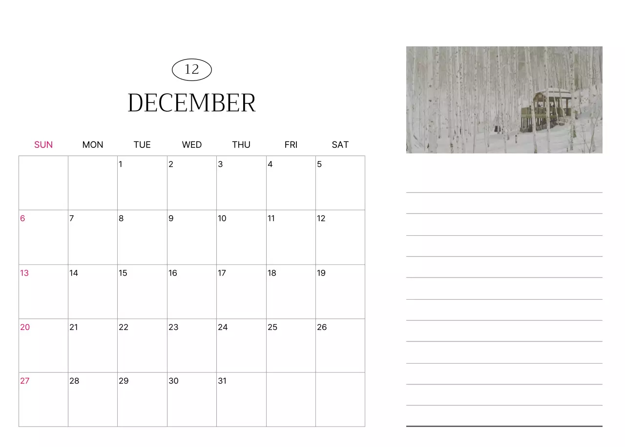 白黒 シンプル 旅行 カレンダー