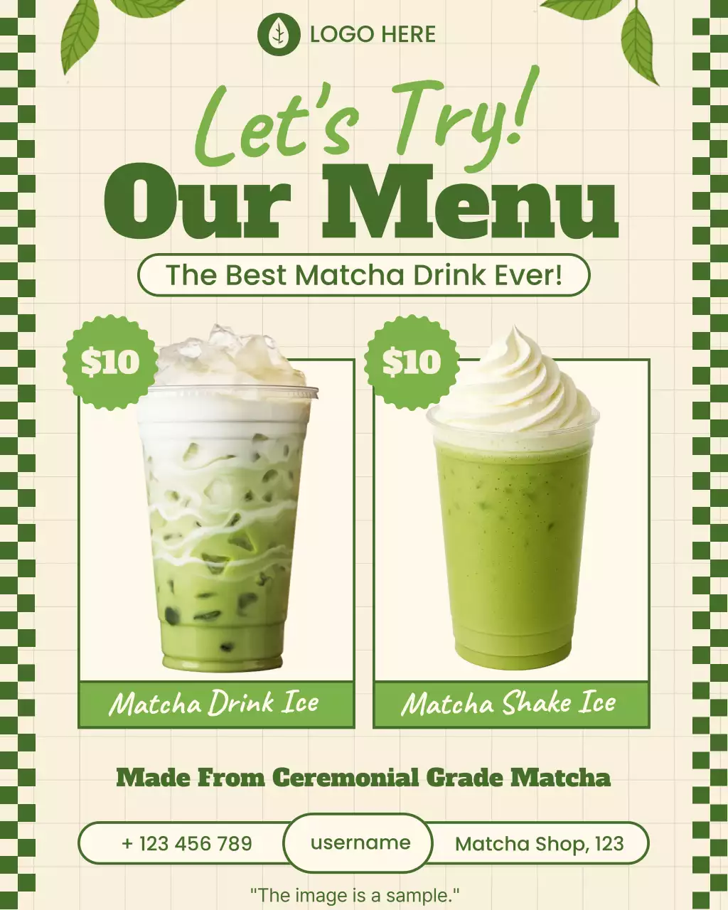 green trendy beverage promotion