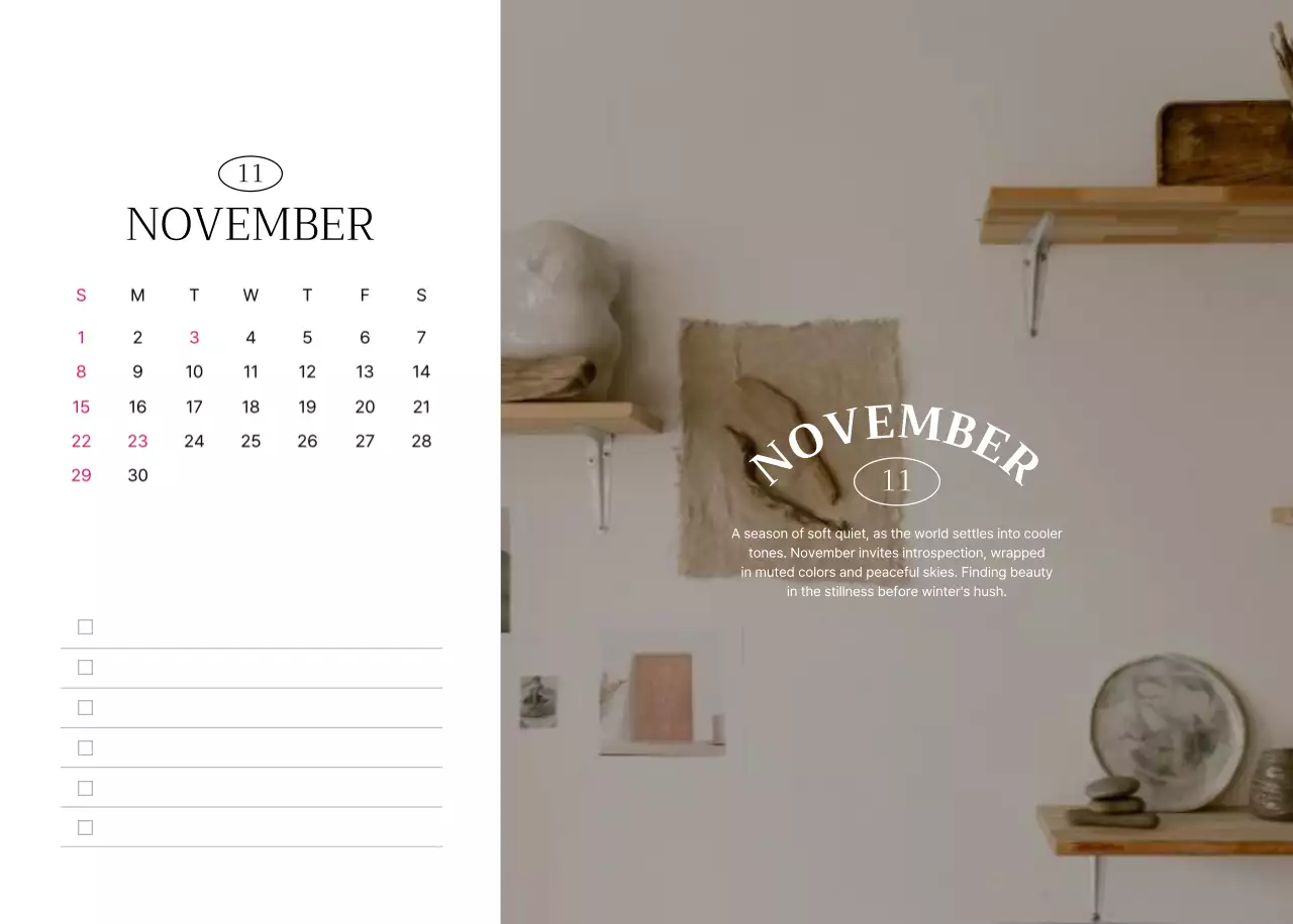 白黒 シンプル 旅行 カレンダー