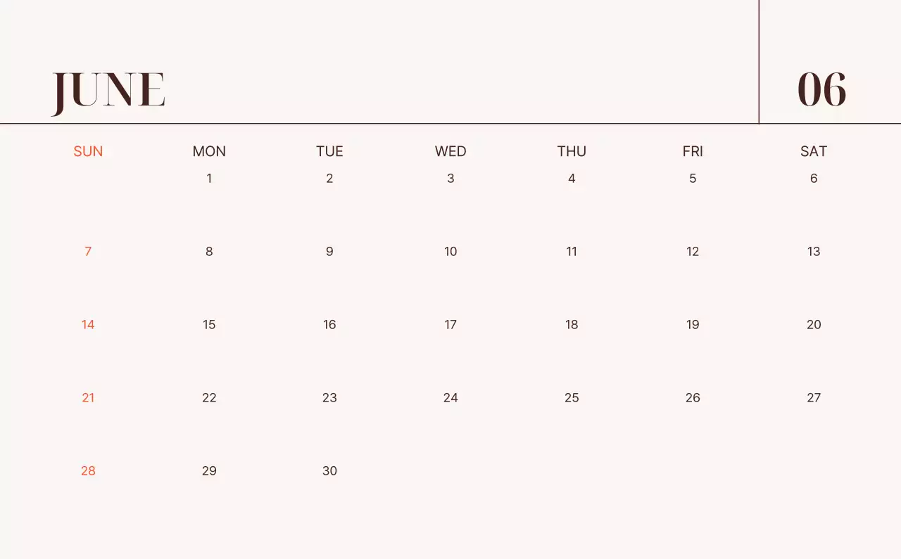 ベージュ モダン カレンダー 予定表