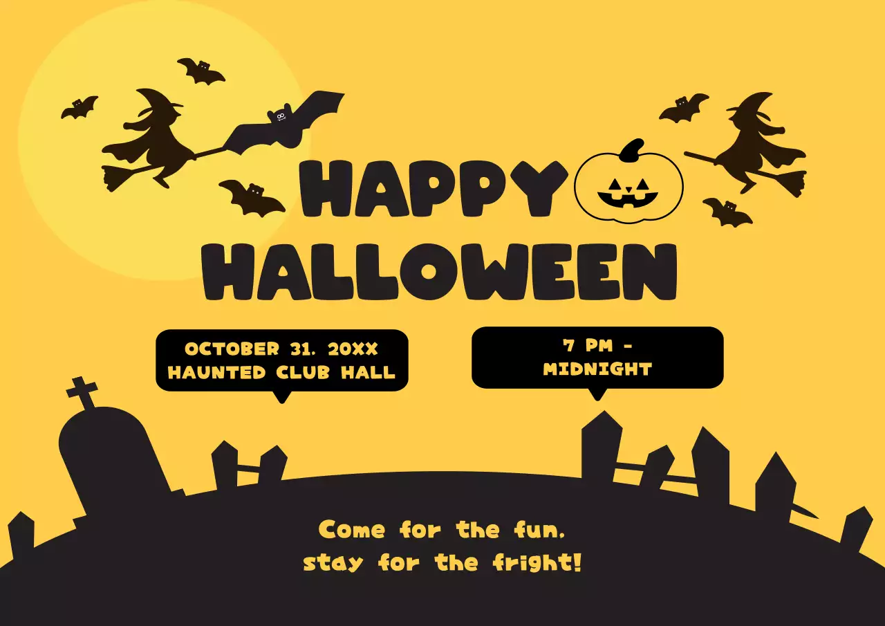 Bold Orange and Black Halloween Celebration Invitation