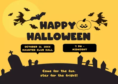 Bold Orange and Black Halloween Celebration Invitation