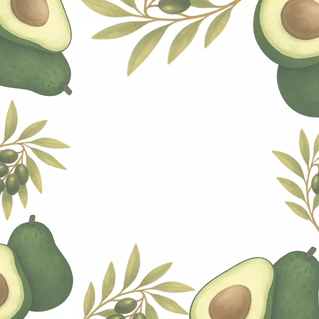 초록 자연 아보카도 포토프레임