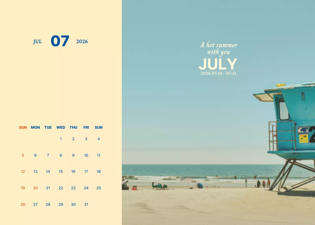 黄色 モダン カレンダー 予定表