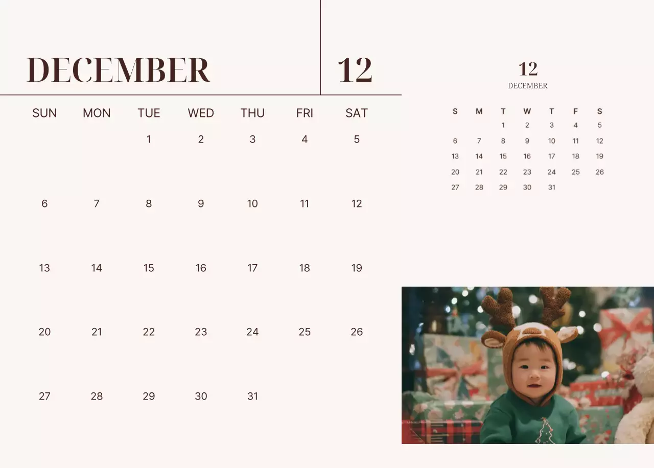 ベージュ ナチュラル 家族 カレンダー