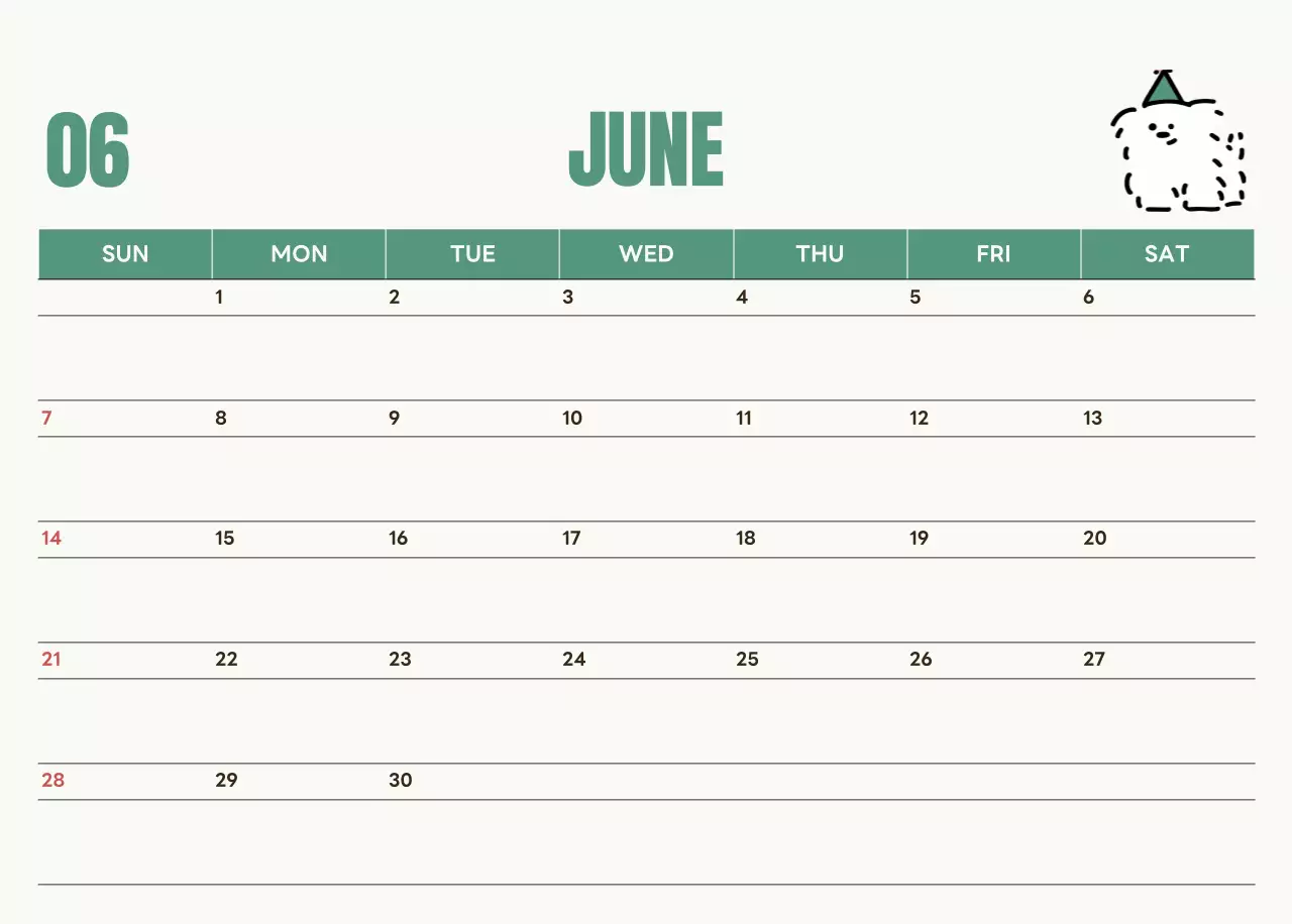 白黒 かわいい キャラクター カレンダー