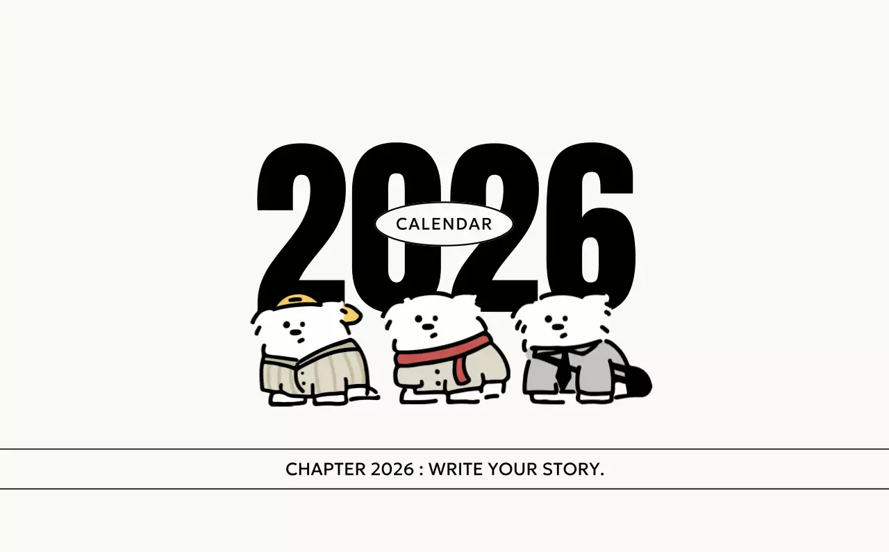 白黒 かわいい 動物 カレンダー