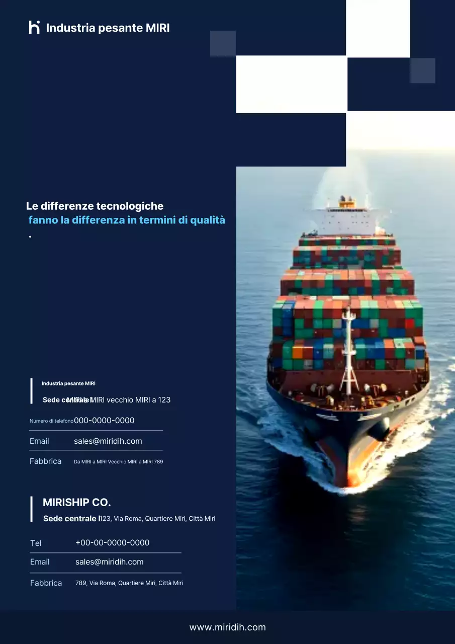Pubblicità di costruzione navale moderna blu navy
