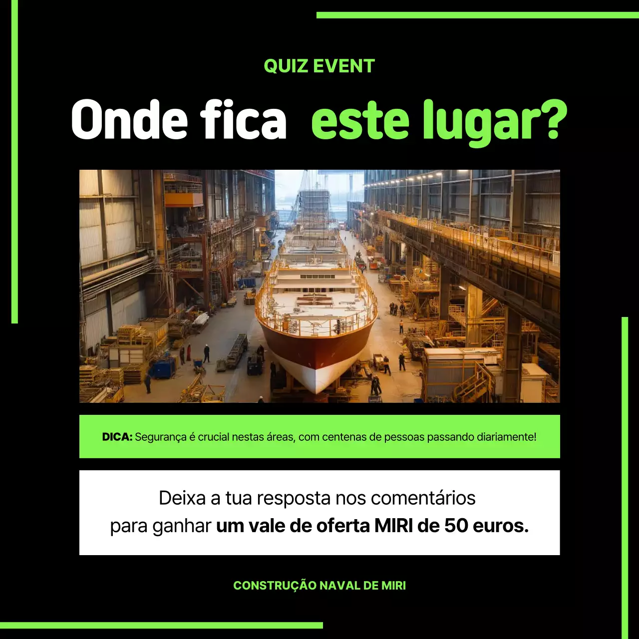 Promoção do evento Green Modern Quiz