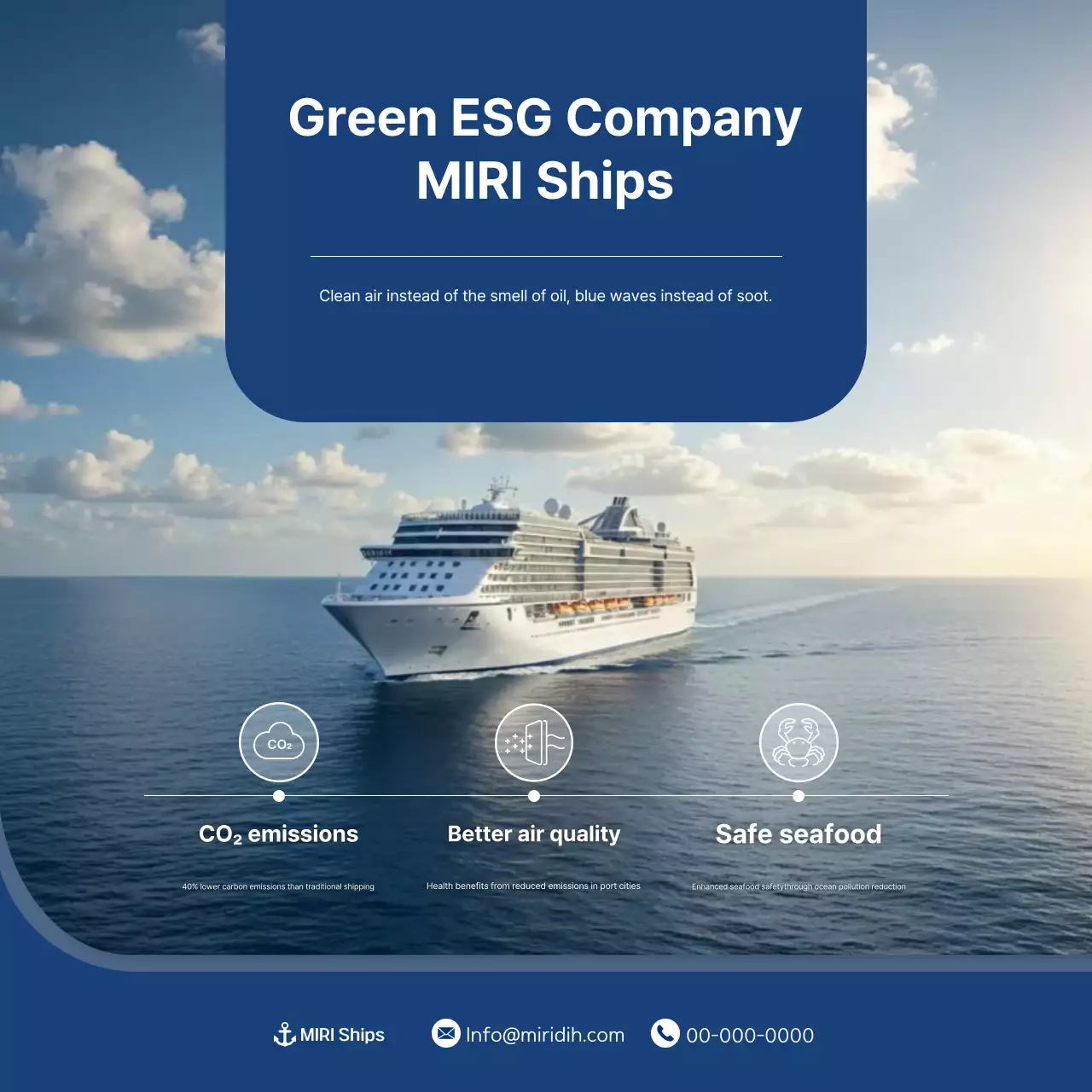 Anúncio Azul Moderno de Proteção Ambiental