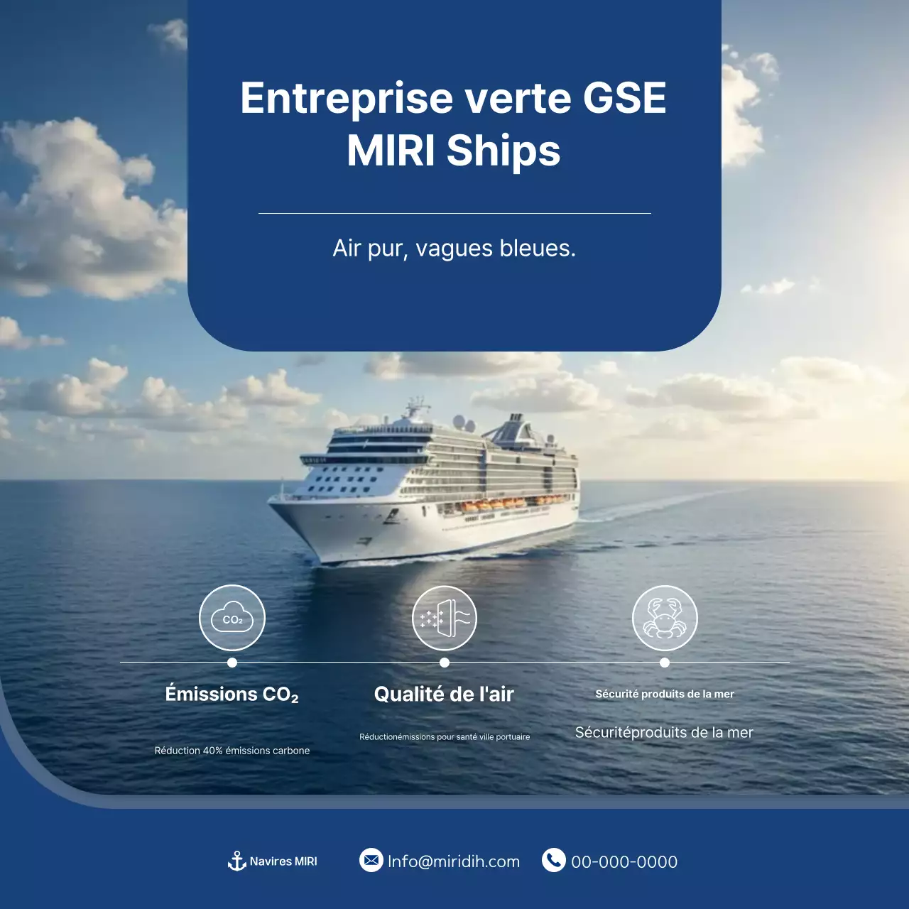 Publicité moderne et bleue pour la protection de l'environnement