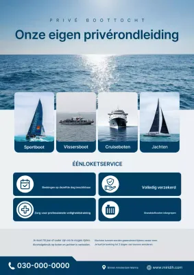 Advertentie voor de Blue Modern Boat Tour