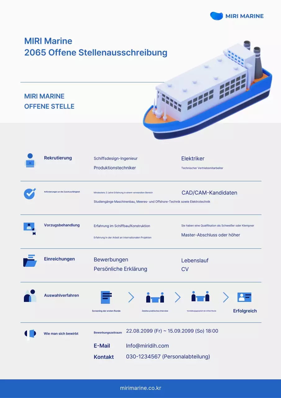 Blue Modern-Rekrutierungsankündigung