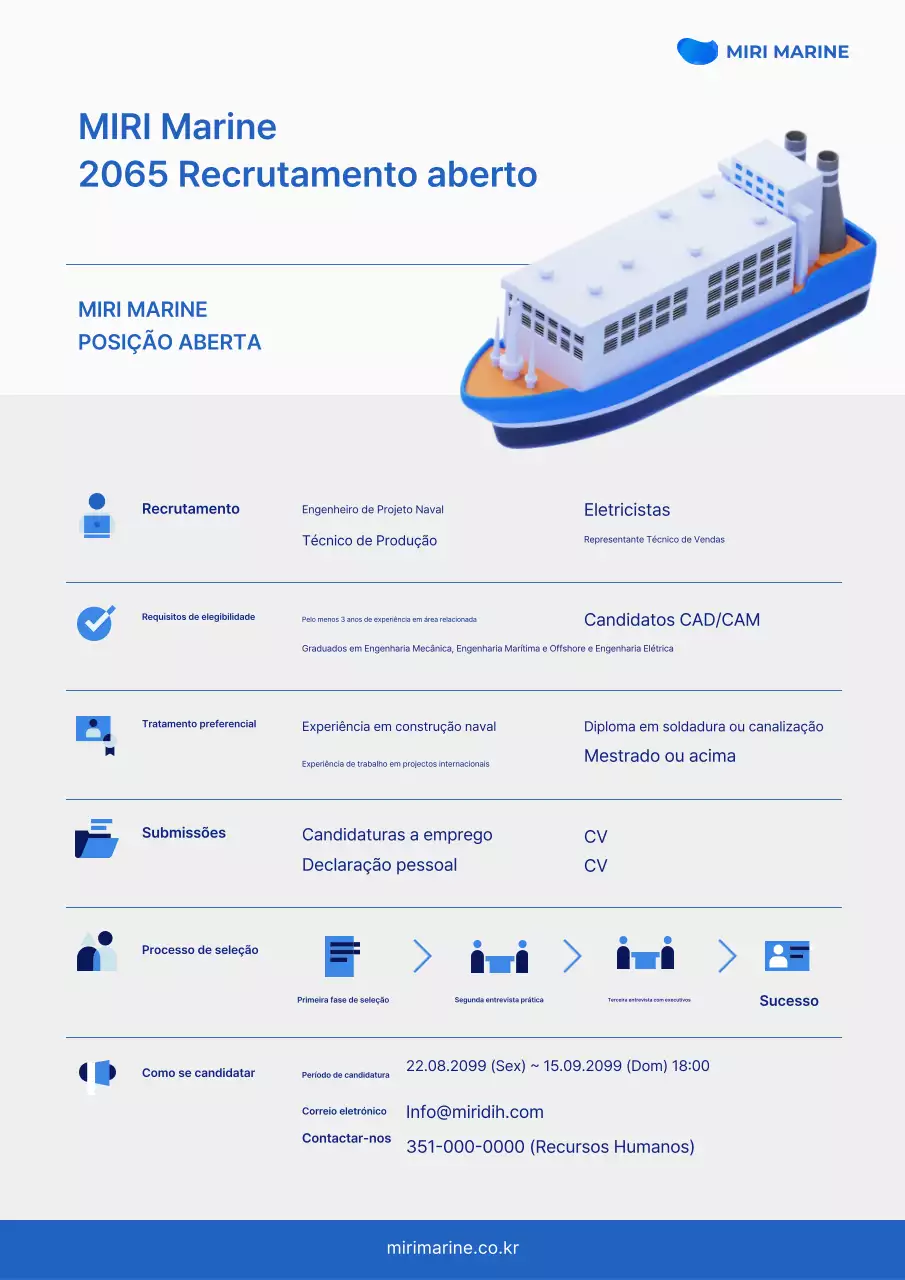 Anúncio de recrutamento da Blue Modern