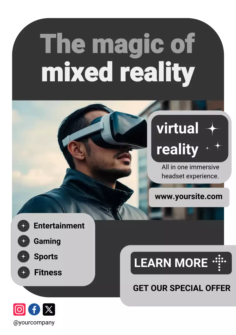 grey modern virtual reality promotion