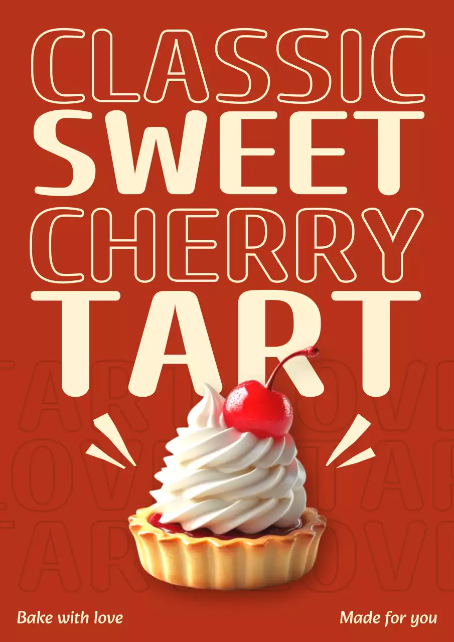 red retro dessert advertisement