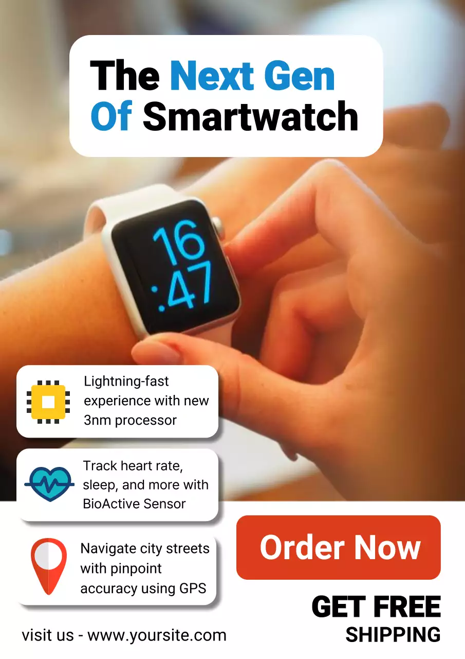 white modern smartwatch promotion