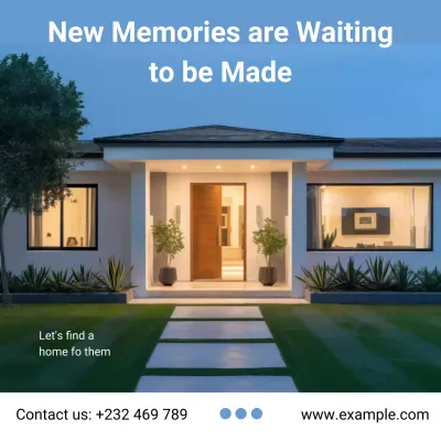 blue modern home advertisement