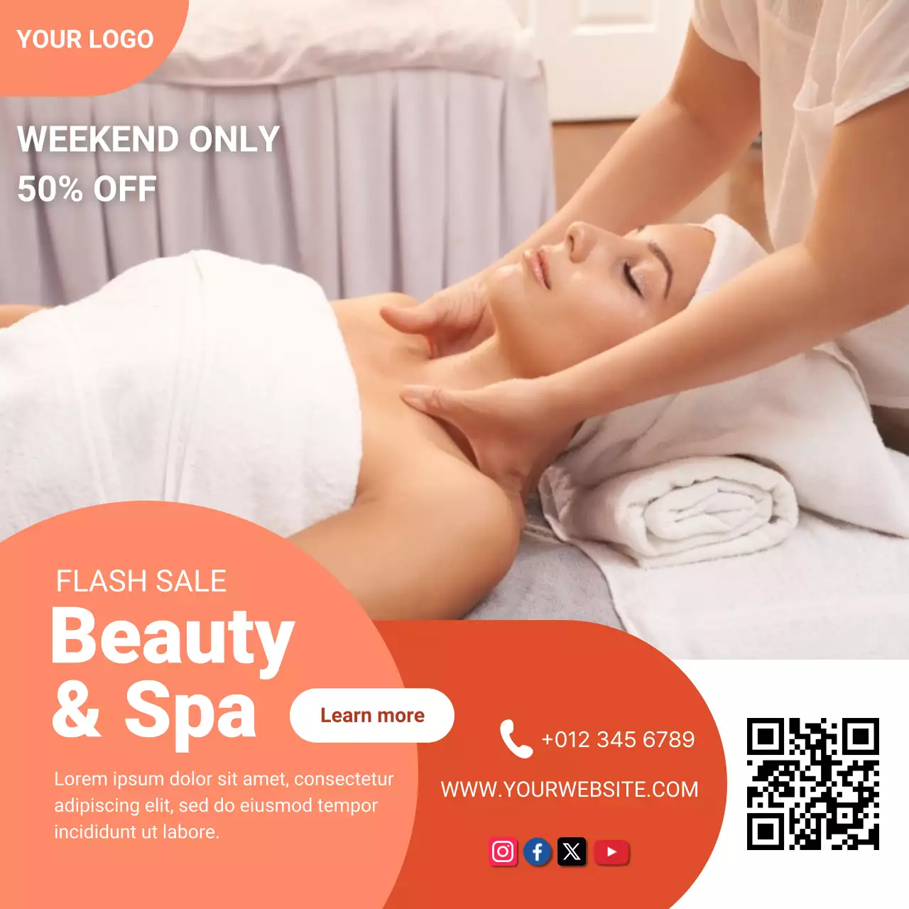 orange modern spa promotion