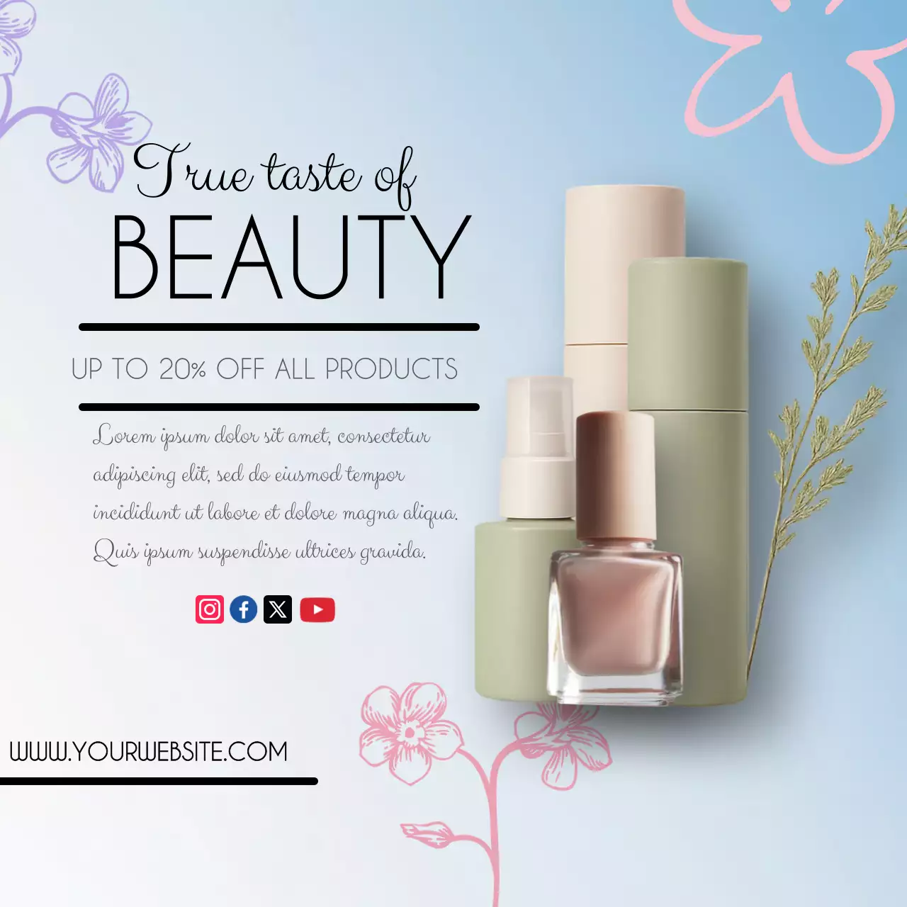 beige elegant beauty promotion