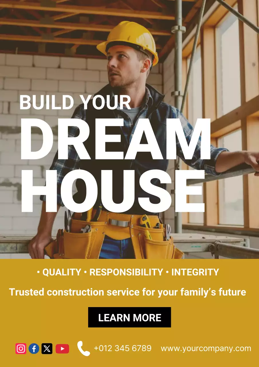 yellow modern construction promotion