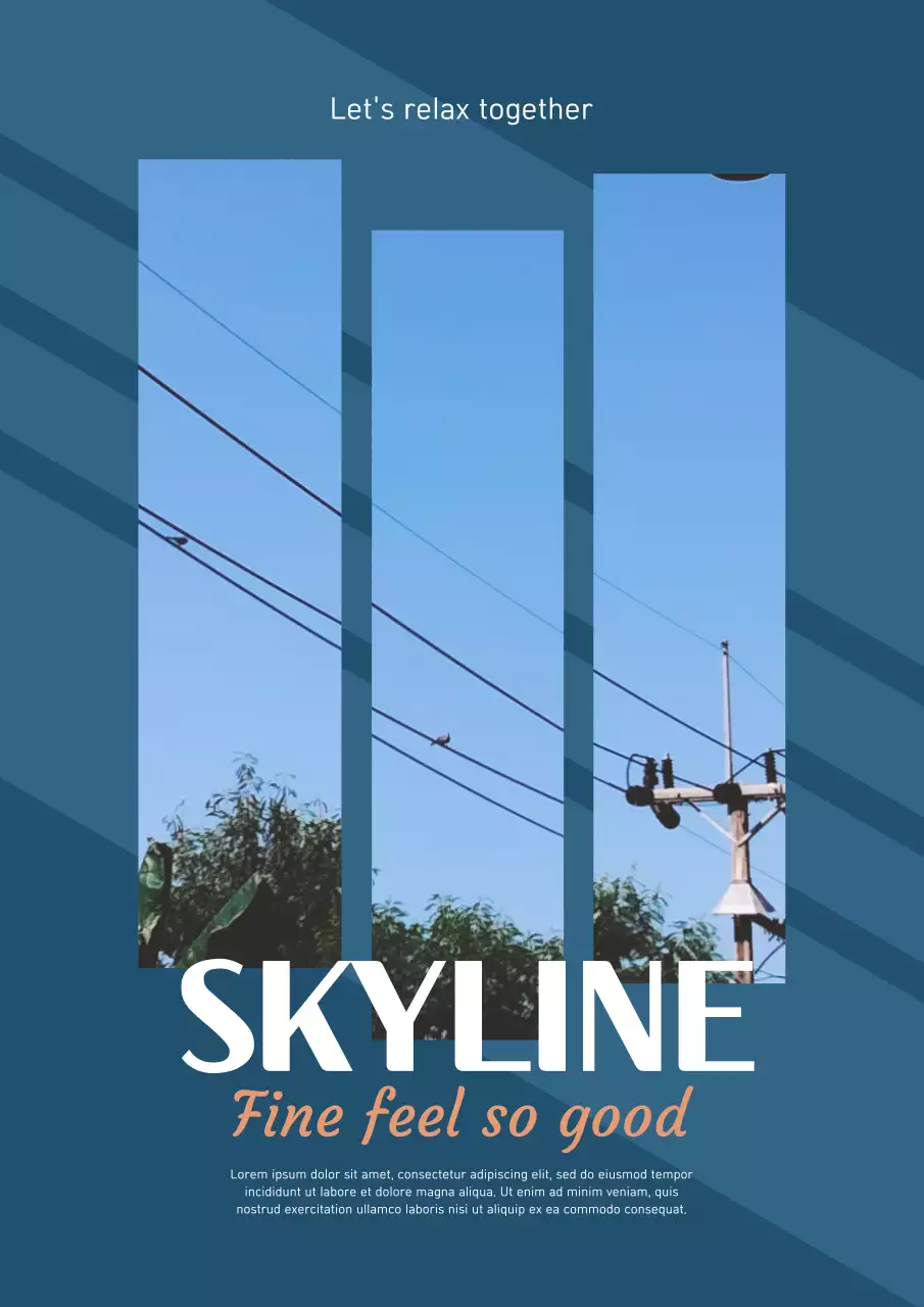blue modern skyline advertisement