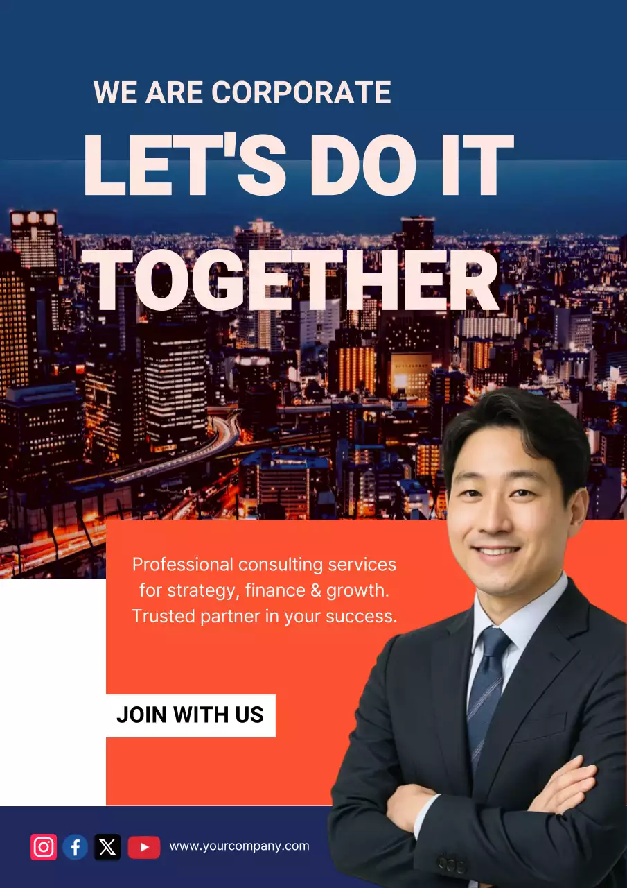 blue modern consulting advertisement