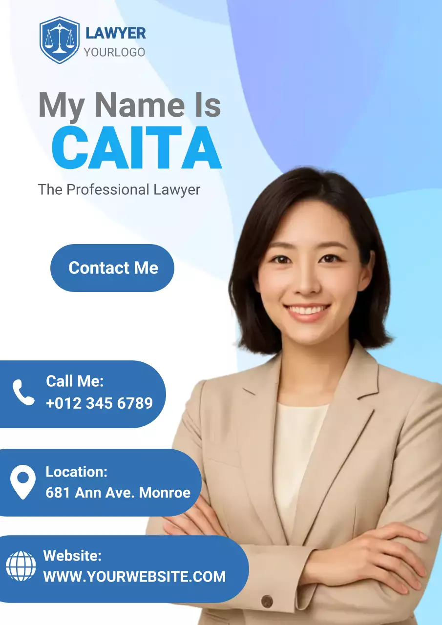 blue modern lawyer business card