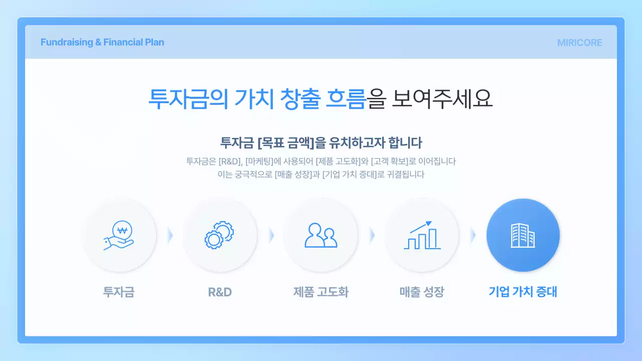 하늘색 모던 투자 보고서