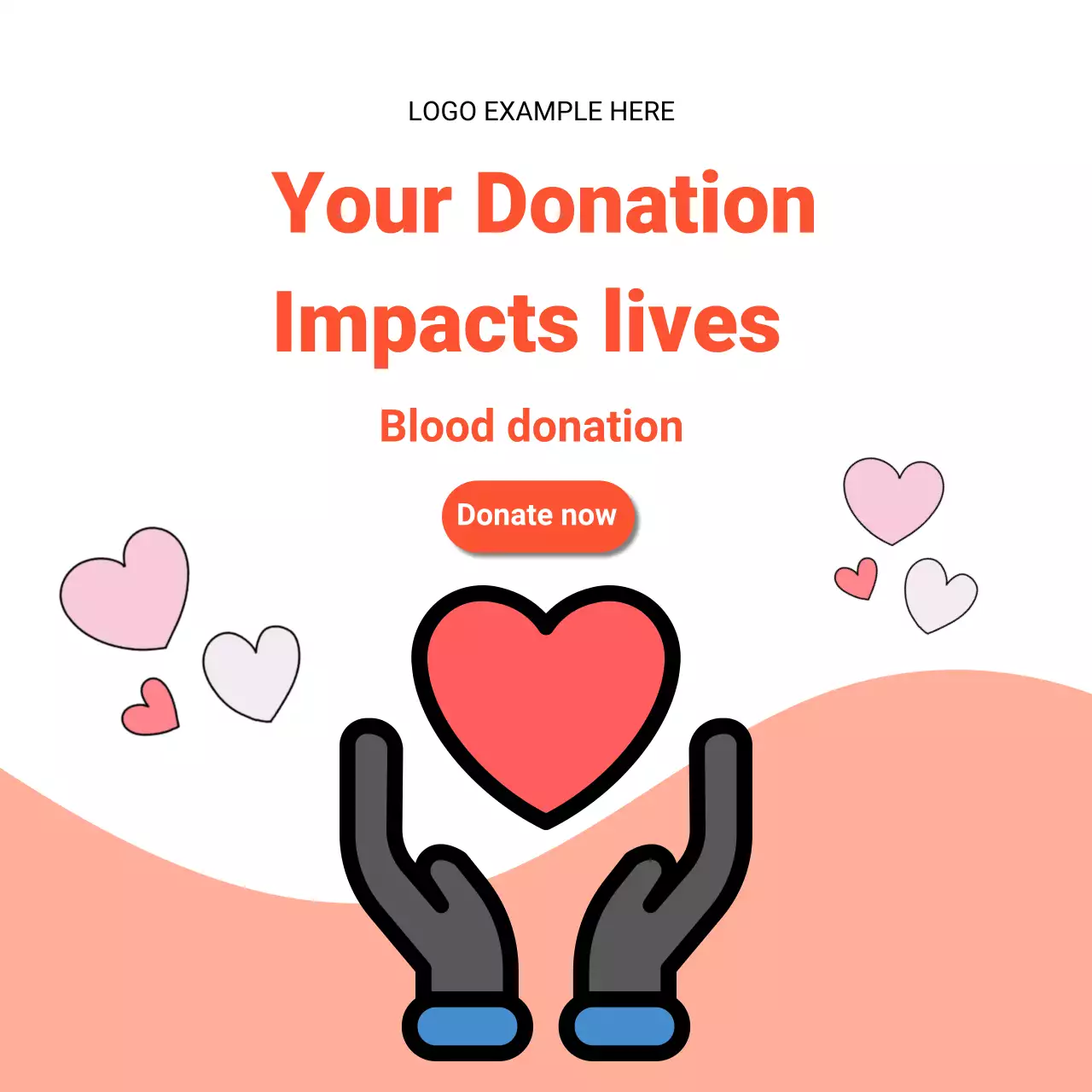 orange modern donation advertisement