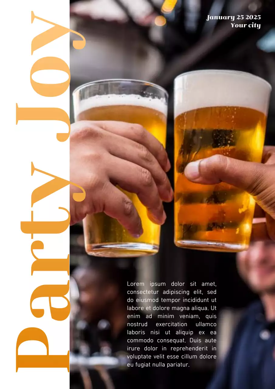 orange modern party announcement