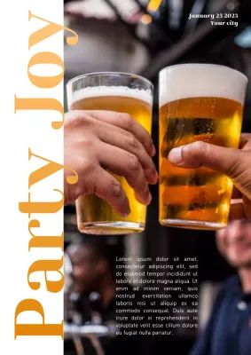 orange modern party announcement