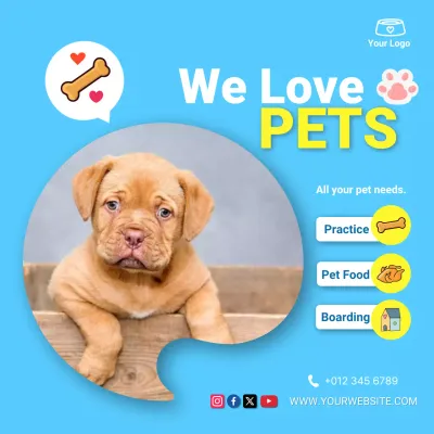 blue modern pet promotion