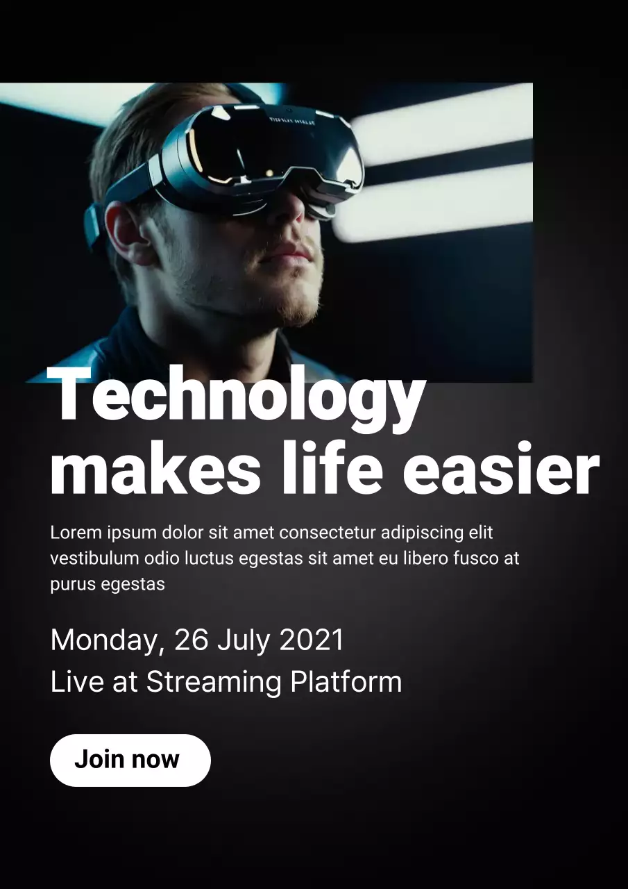 black modern technology announcement