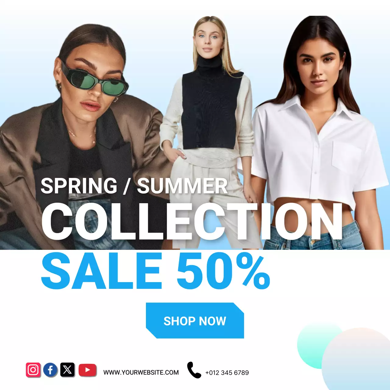 blue modern fashion promotion