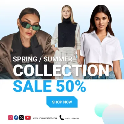 blue modern fashion promotion