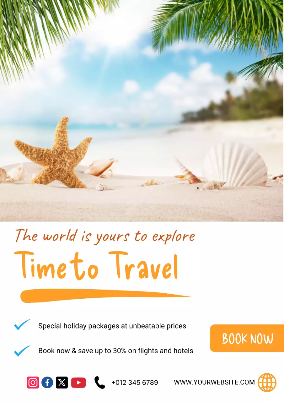 orange tropical travel promotion